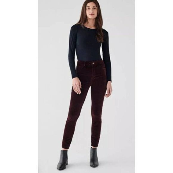 DL1961 Farrow Ankle Hi Rise Velvet Skinny Q20 - Picture 1 of 9
